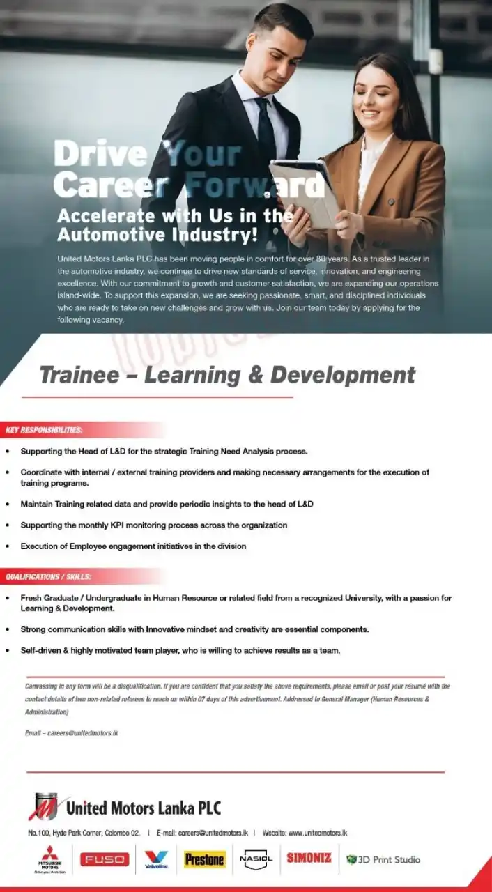 Image from Jobs & Interns: We are seeking a fresh graduate to join our Learning & Development tea...