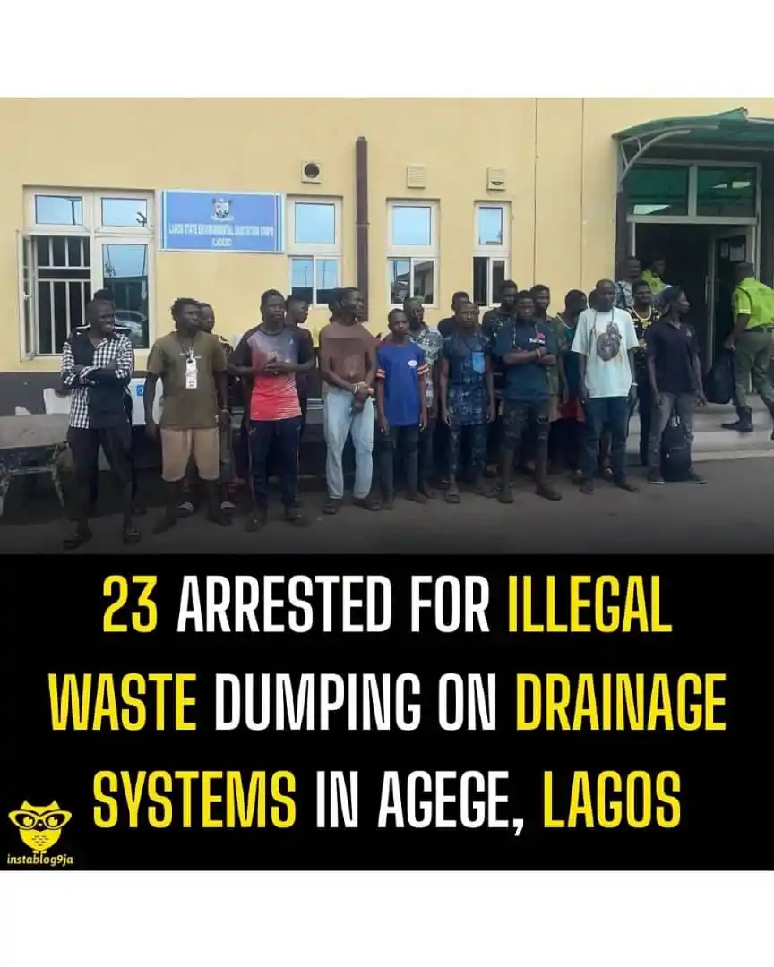Image from Instablog9ja Network: 23 Arrested for Illegal Waste Dumping on Drainage Systems in Agege, La...