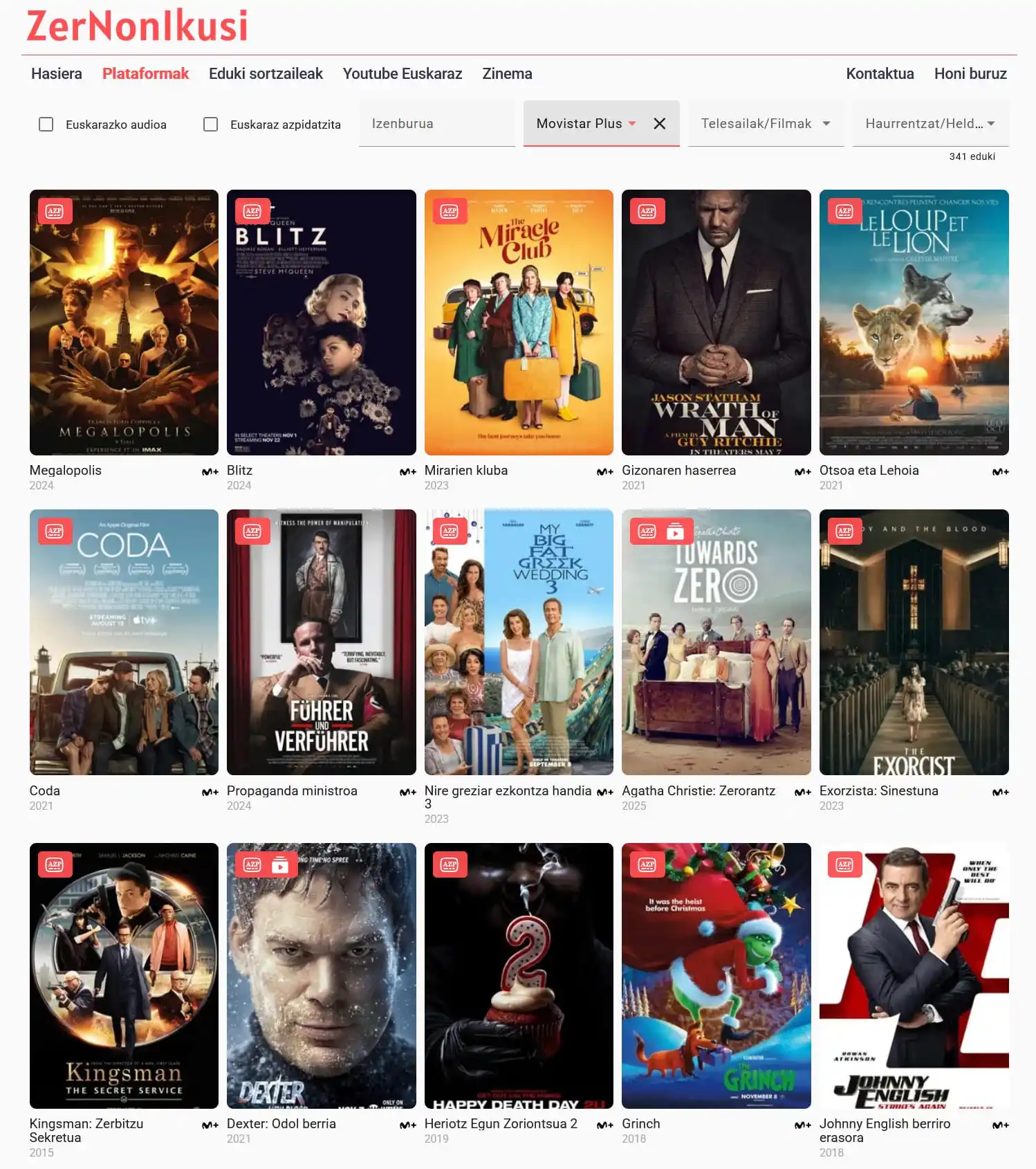 Image from Pantailak Euskaraz: 🎬 ADI! ZerNonIkusi-ko lagunek Movistar+ plataforma eguneratu dute kat...