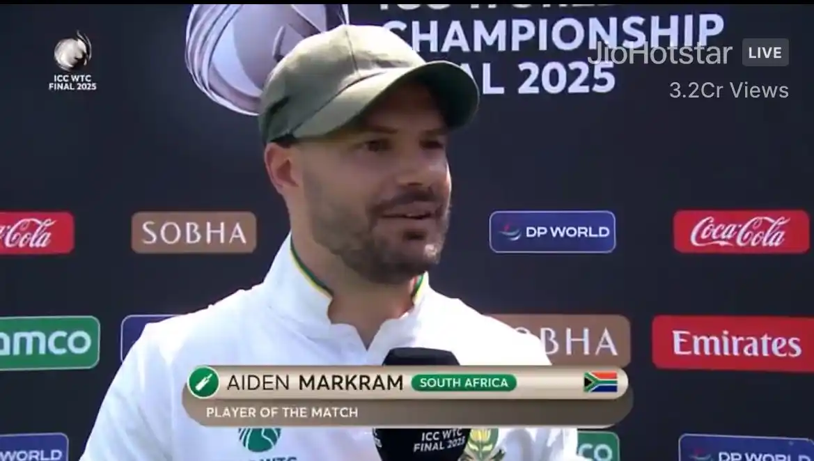 Image from THE CRICKET ARMY: *AIDEN MARKRAM WON THE PLAYER OF THE MATCH AWARD IN WTC FINAL.* - _Ta...