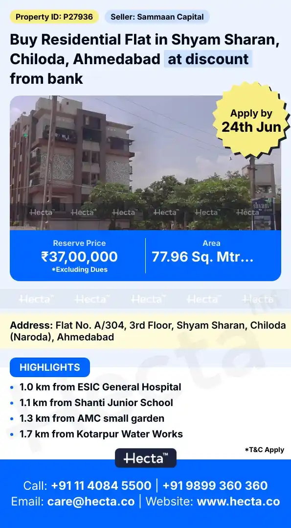 Image from Hecta: Apply By: 24th Jun *Residential Flat in Shyam Sharan, Chiloda, Ahmeda...