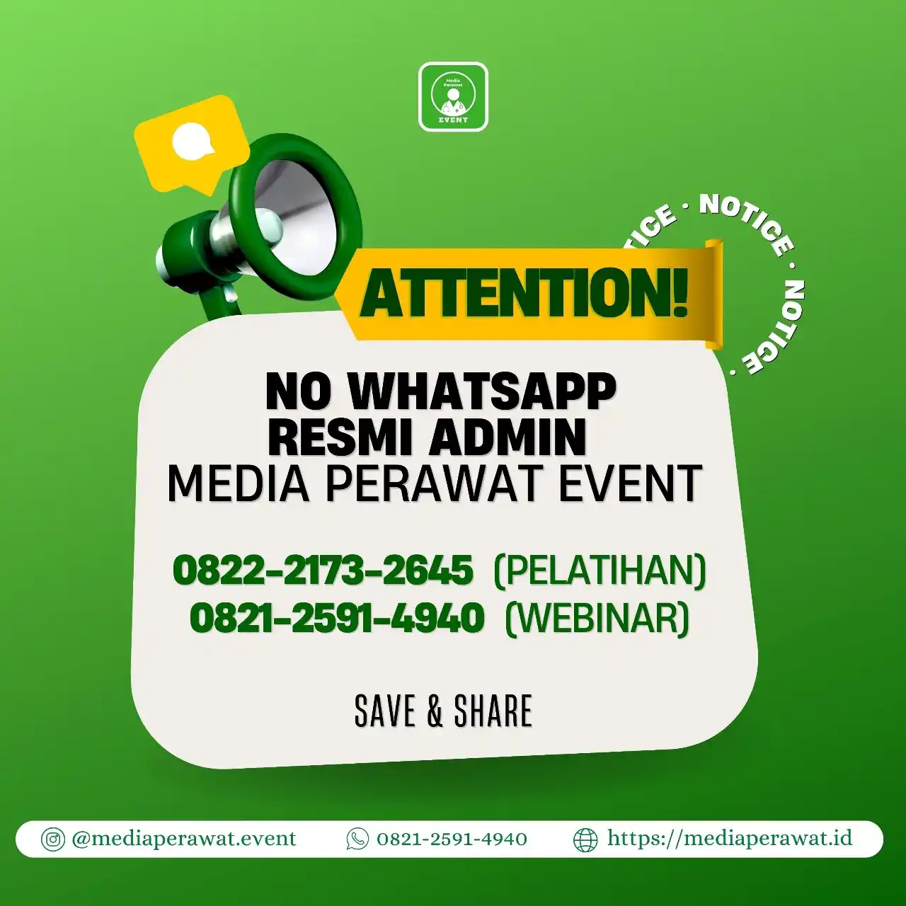 Image from WEBINAR & PELATIHAN BER-SKP KEMENKES: *Attention: berikut kami informasikan untuk no official WhatsApp Media...