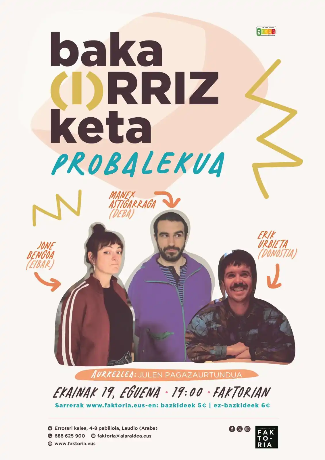 Image from AIARALDEA EKINTZEN FAKTORIA: 🎤 *BAKA(I)RRIZKETA PROBALEKUA, 2.saioa* Oraingoan ere, barrez lehertz...