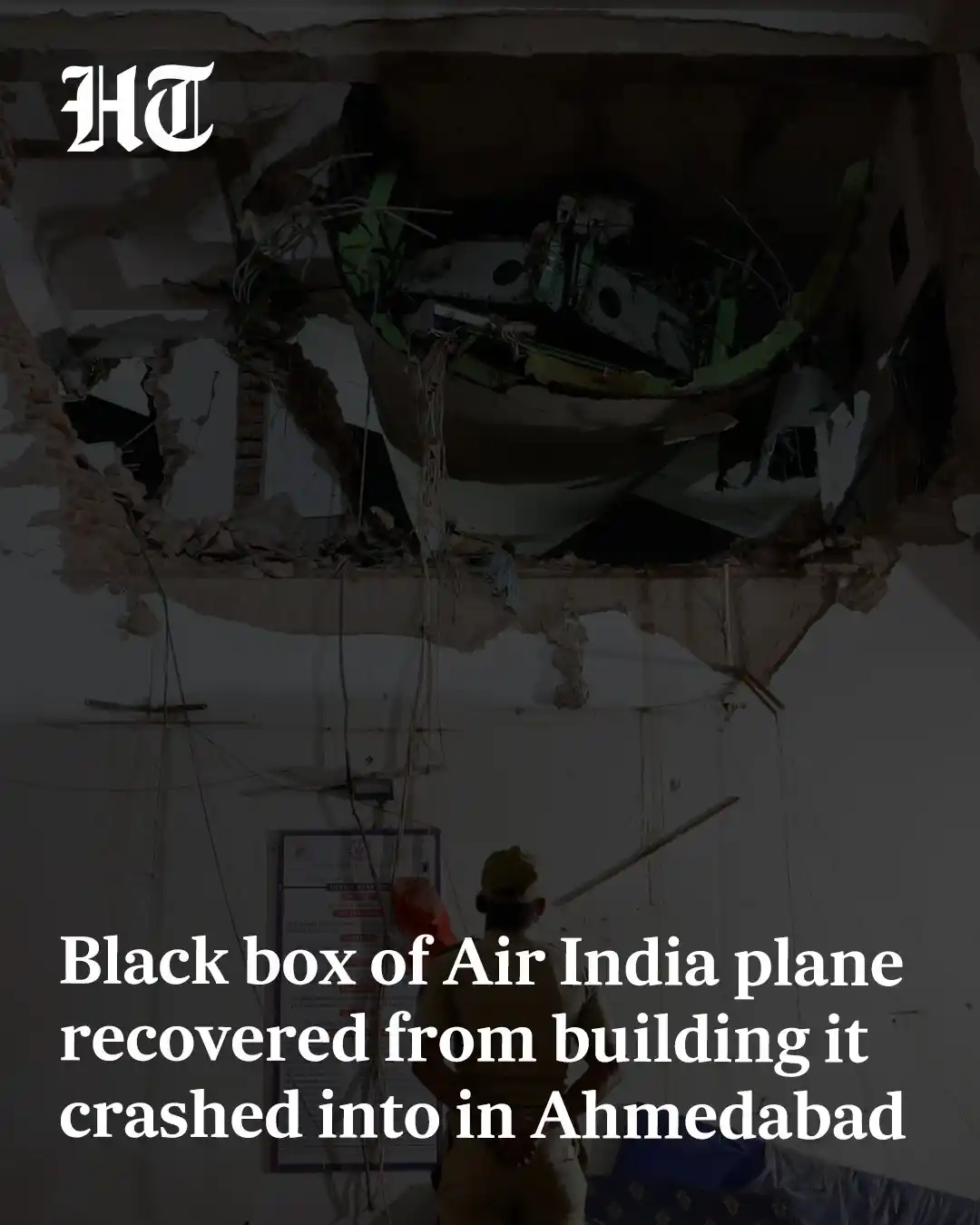 Image from Hindustan Times: Black box of the Air India aircraft that crashed in Gujarat's Ahmedaba...