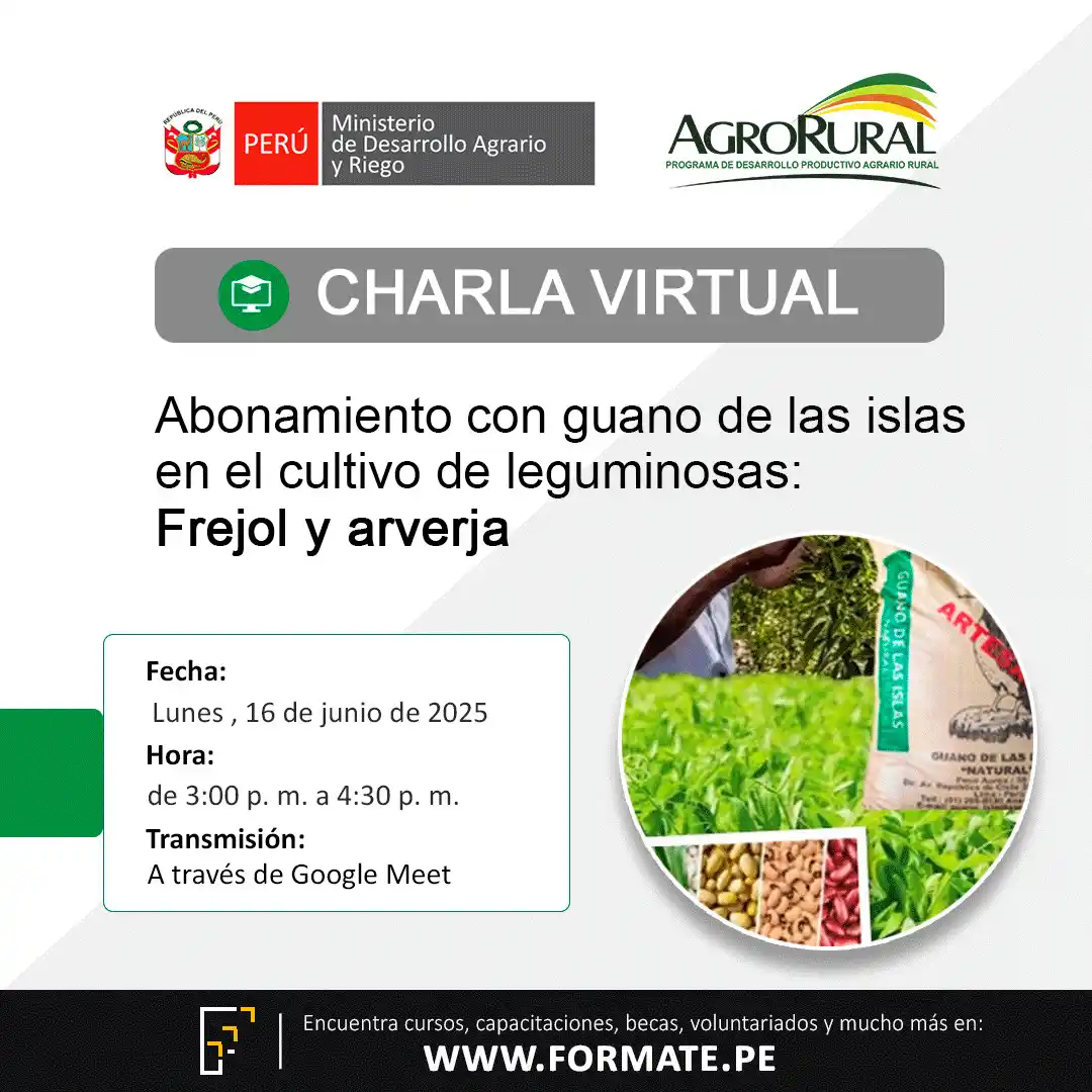 Image from Convocatorias Agronomía / Ing. Agronómica: Empleos - Prácticas - Capacitaciones: 📢 Charla virtual gratuita "Abonamiento con guano de las islas en el c...