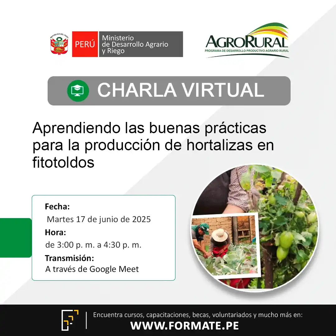 Image from Convocatorias Agronomía / Ing. Agronómica: Empleos - Prácticas - Capacitaciones: 📢 Charla virtual gratuita "Aprendiendo las buenas prácticas para la p...