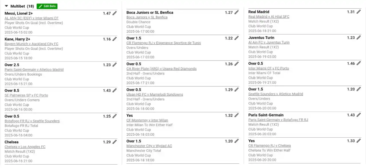 Image from the green space.: 💫 CLUB WORLD CUP PREDICTIONS ⭐ +100 ODDS ⌛ 15 JUNE - 20 JUNE. 📝 ...