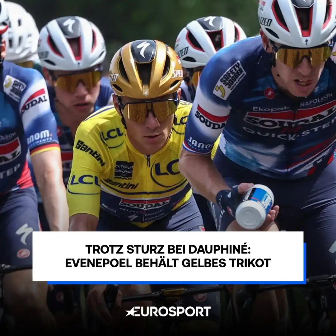 Image from Eurosport Deutschland: 🚨Die 5. Etappe des Critérium du Dauphiné ist durch - *Remco Evenepoel...