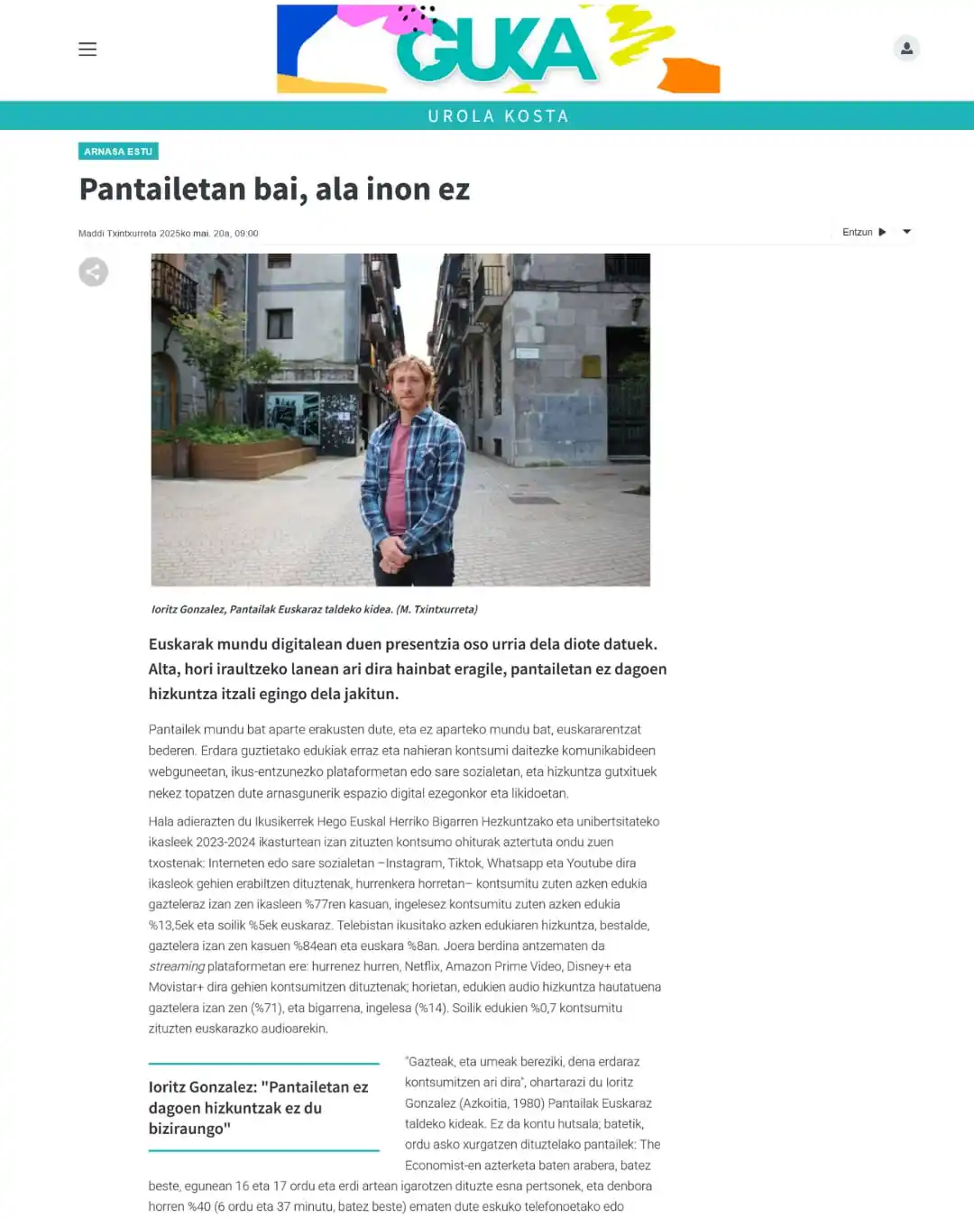 Pantailak Euskaraz post