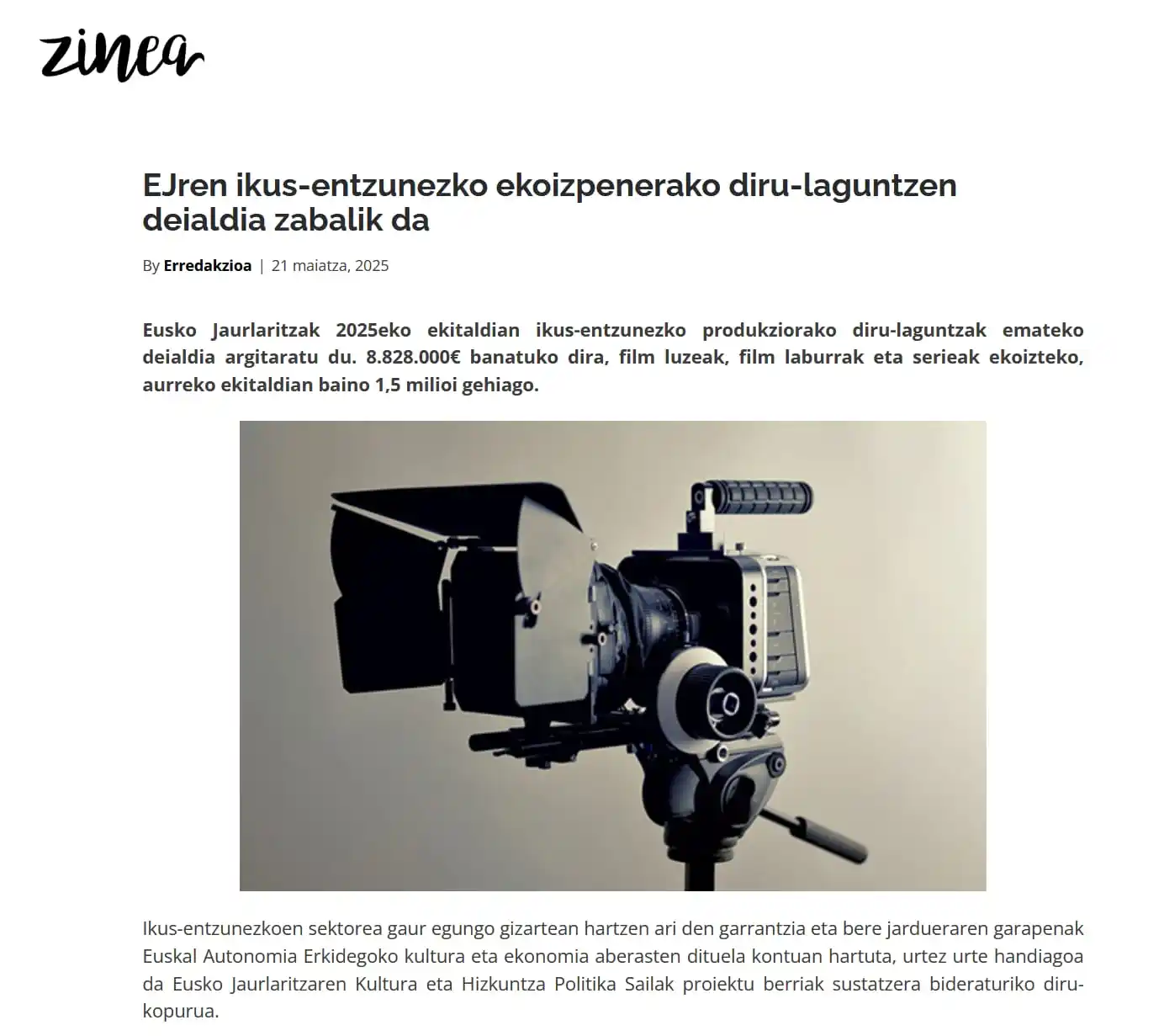 Image from Pantailak Euskaraz: 🎬 Eusko Jaurlaritzak film eta telesailen ekoizpenerako dirulaguntzak ...