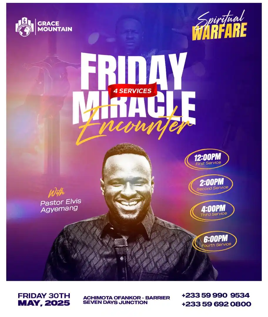 Image from Pastor Elvis Agyemang: FRIDAY MIRACLE ENCOUNTER DAY 5( MAY WEEK OF GRACE) Hebrews 10:25 TPT ...