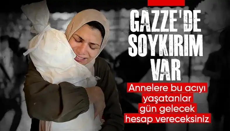 Image from Ensonhaber: Gazze'de soykırım var! https://www.ensonhaber.com/gundem/gazzeden-aci-...