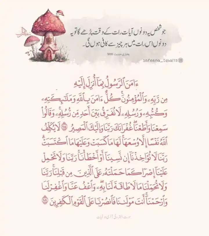 Image from اھل السنه ( Ahl-e-Sunnah) ♥️: حضرت ابومسعود رضی ﷲ عنہ نے بیان کیا کہ رسول کریم ﷺ نے فرمایا: جس نے سو...