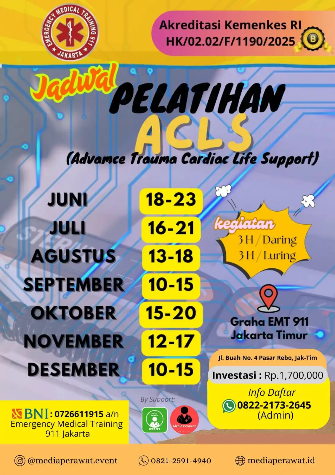 Image from WEBINAR & PELATIHAN BER-SKP KEMENKES: *IKUTI PELATIHAN ACLS (JUNI - DESEMBER 2025) WILAYAH JAKARTA*‼️ *Jadw...