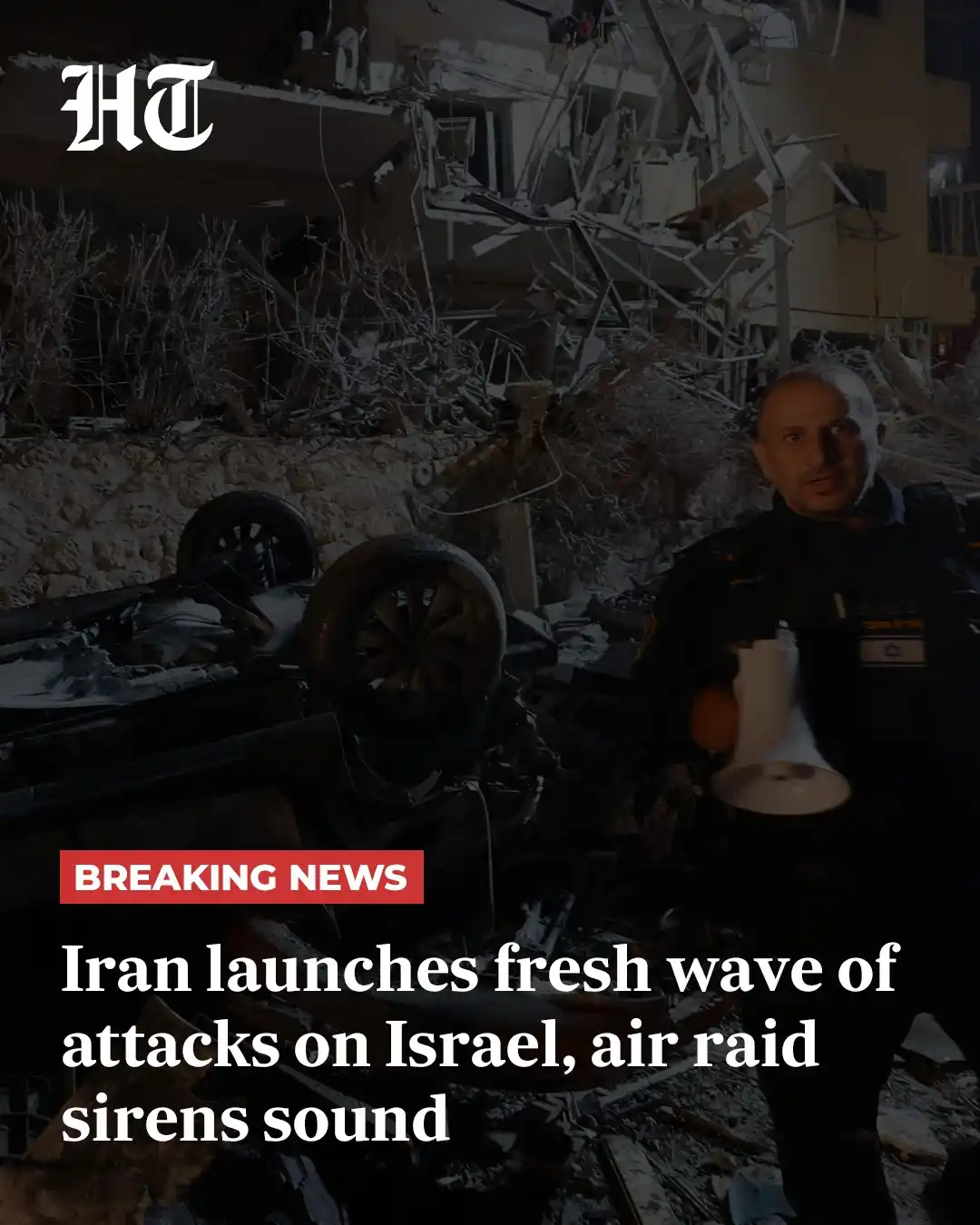 Image from Hindustan Times: Iran struck Israel early Saturday (June 14) with barrages of missiles ...