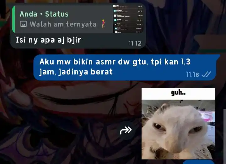 Image from ପ˙,⚡•˙ʐɛɣo̷𝘸૯яzׁׅ֬ ⊰🌈˙⌥⚠︎𝐇𝐢𝐚𝐭𝐮𝐬 👈🏻: Maaf guys aku gajadi bikin asmr dw machine 💔...