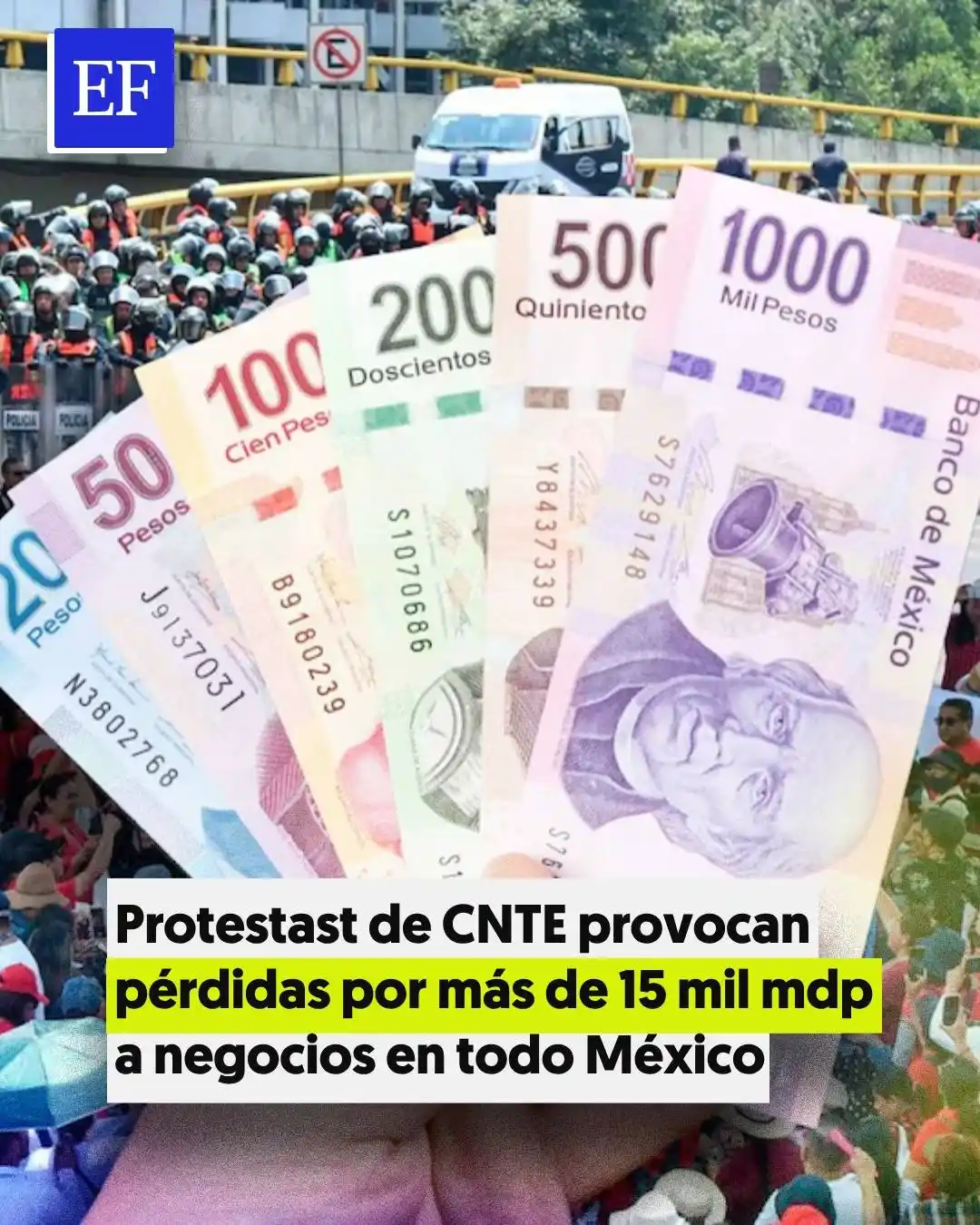 Image from El Financiero: Marchas y bloqueos de Trabajadores de la Educación (CNTE) en todo Méxi...