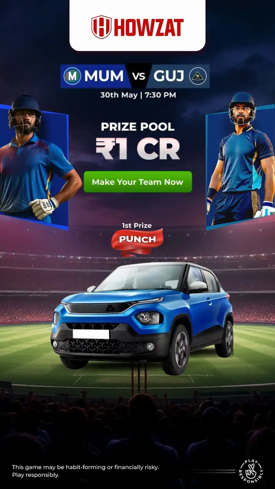 Image from Official Howzat: Mumbai vs Gujarat ⚡ Amdavad ka andaaz ya Bambaiya style💪🏻💥 Kis tara...