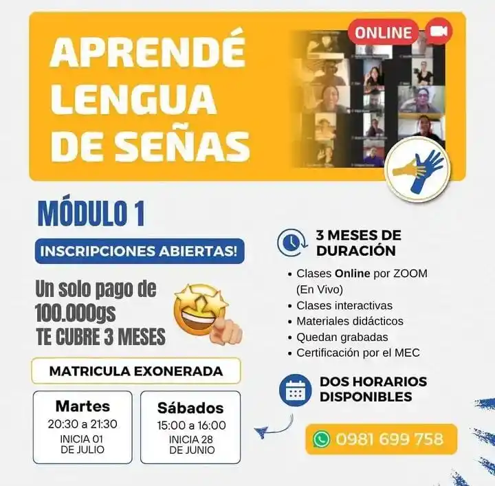 Image from Cuidadores de Personas Ley 5407/15 BOLSA DE TRABAJO @CUIDADORESPY: NUEVA CONVOCATORIA  Inscríbete a los cursos de lengua de señas paragua...