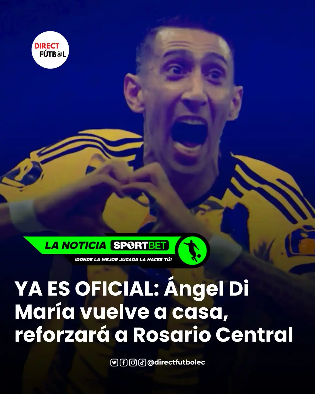 Image from DIRECT FÚTBOL: 🚨 OFICIAL‼️ DI MARÍA🇦🇷 VUELVE A CASA💥🟡🔵 Nuevo refuerzo de <a cl...
