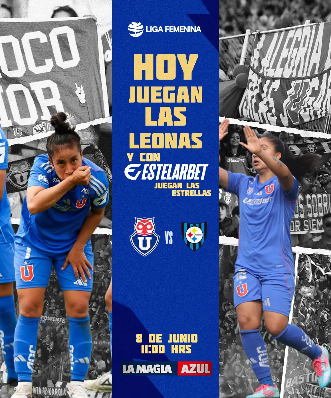 Image from La Magia Azul 🤘🔴🔵 | Universidad de Chile : Pero antes... JUEGAN LAS LEONAS 💙🤘 En El Morro, Universidad de Chile...