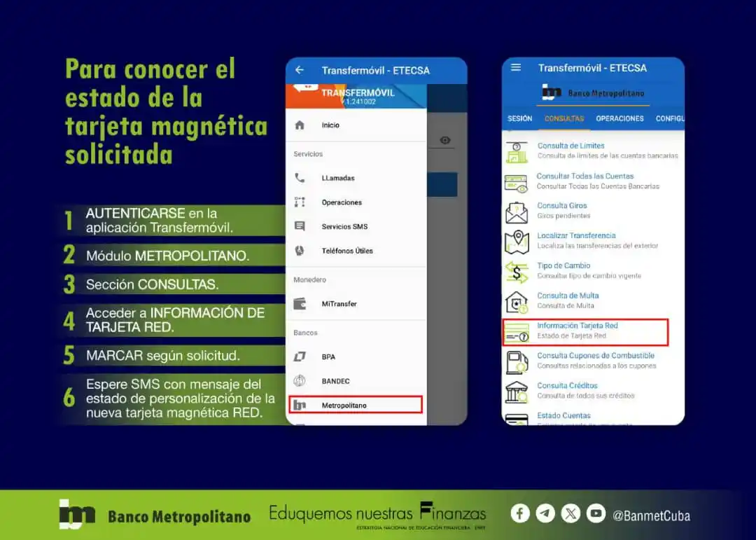 Image from Banco Metropolitano S.A.: Puede solicitar la reimpresión de su tarjeta magnética, por rotura o e...