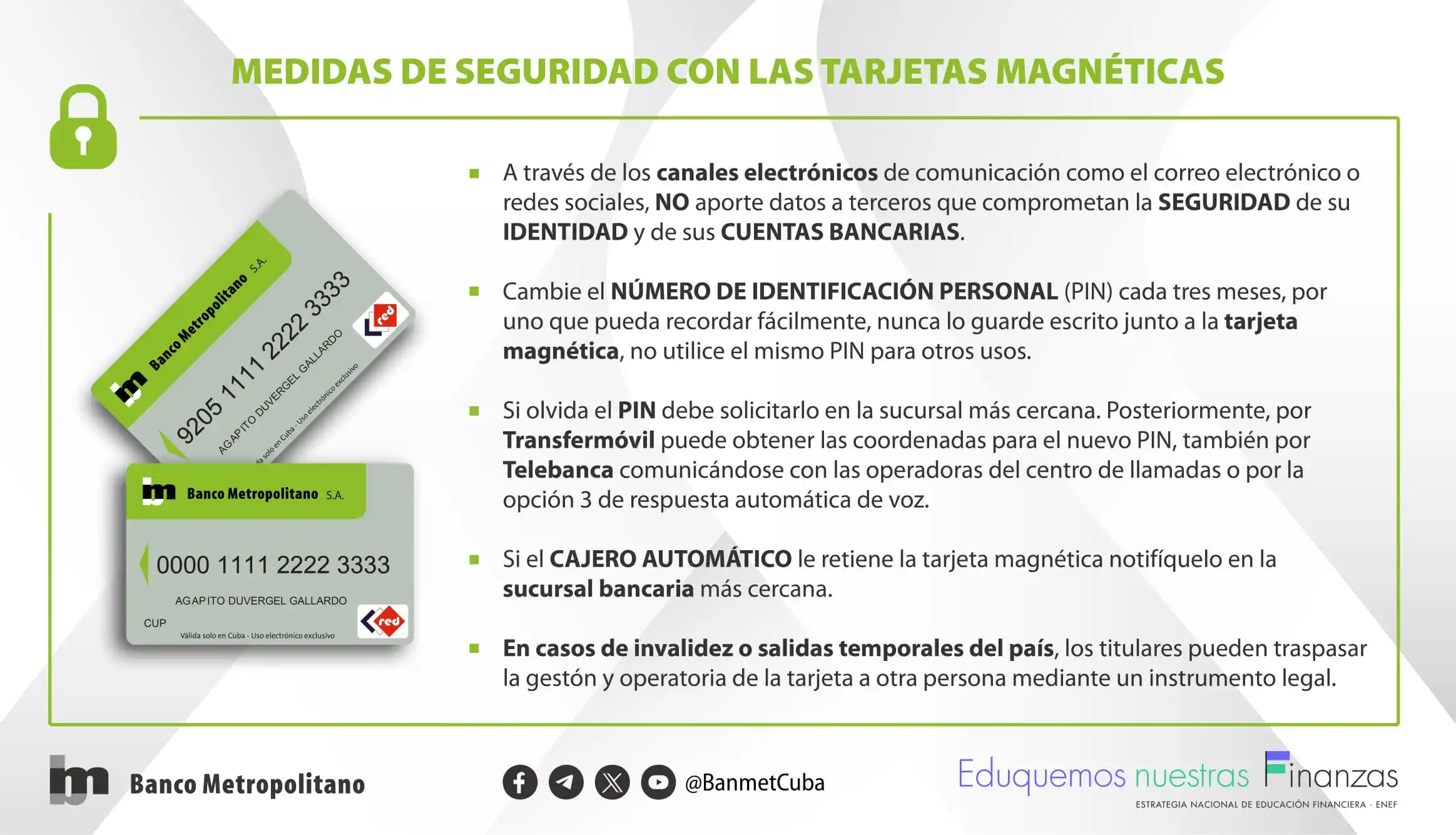 Image from Banco Metropolitano S.A.: Sea cuidadoso con sus medios de pago y datos personales. Aquí algunas ...