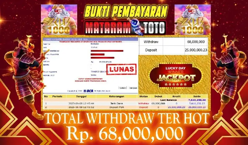 Image from ๐๐ฎ๐ค๐ญ๐ข ๐๐ ๐๐๐ญ๐๐ซ๐๐ฆ๐ญ๐จ๐ญ๐จ: Selamat kepada member setia MATARAMTOTO Yang sudah meraih JackPot [ Wi...