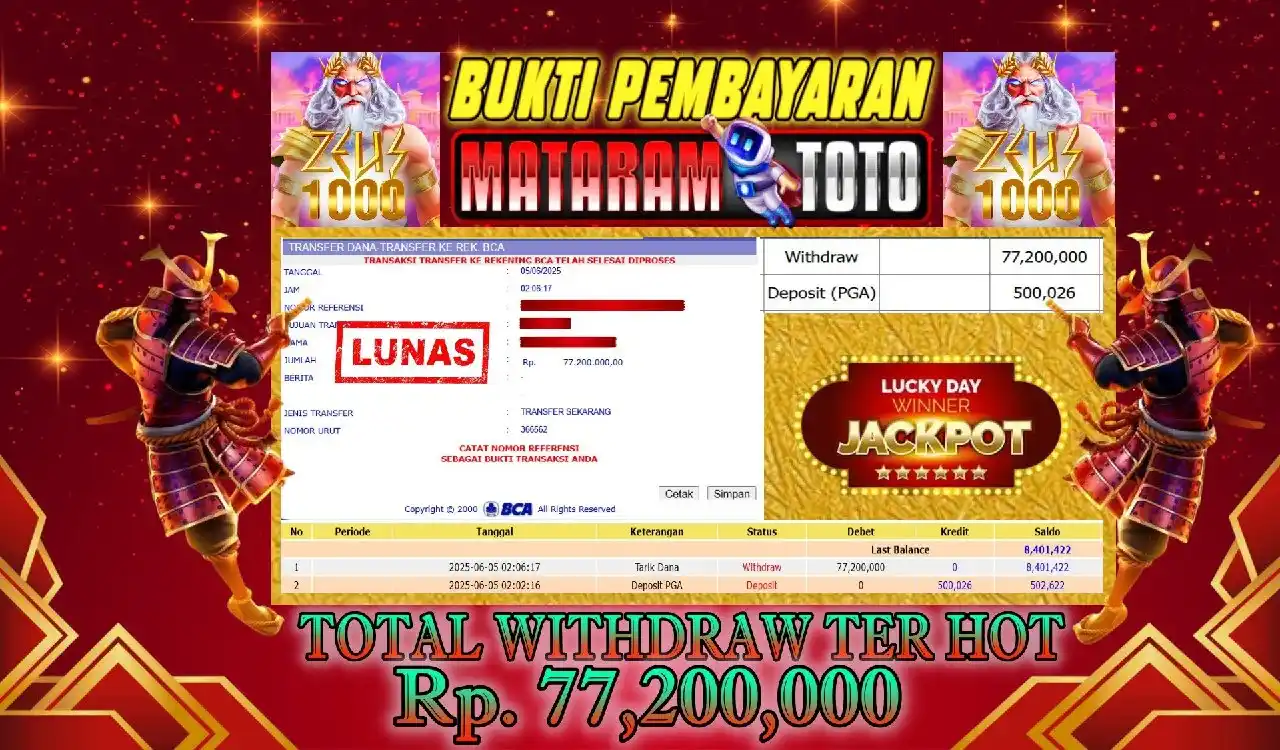 Image from ๐๐ฎ๐ค๐ญ๐ข ๐๐ ๐๐๐ญ๐๐ซ๐๐ฆ๐ญ๐จ๐ญ๐จ: Selamat kepada member setia MATARAMTOTO Yang sudah meraih JackPot [ Wi...