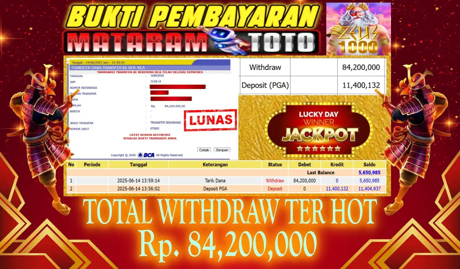 Image from ๐๐ฎ๐ค๐ญ๐ข ๐๐ ๐๐๐ญ๐๐ซ๐๐ฆ๐ญ๐จ๐ญ๐จ: Selamat kepada member setia MATARAMTOTO Yang sudah meraih JackPot [ Wi...