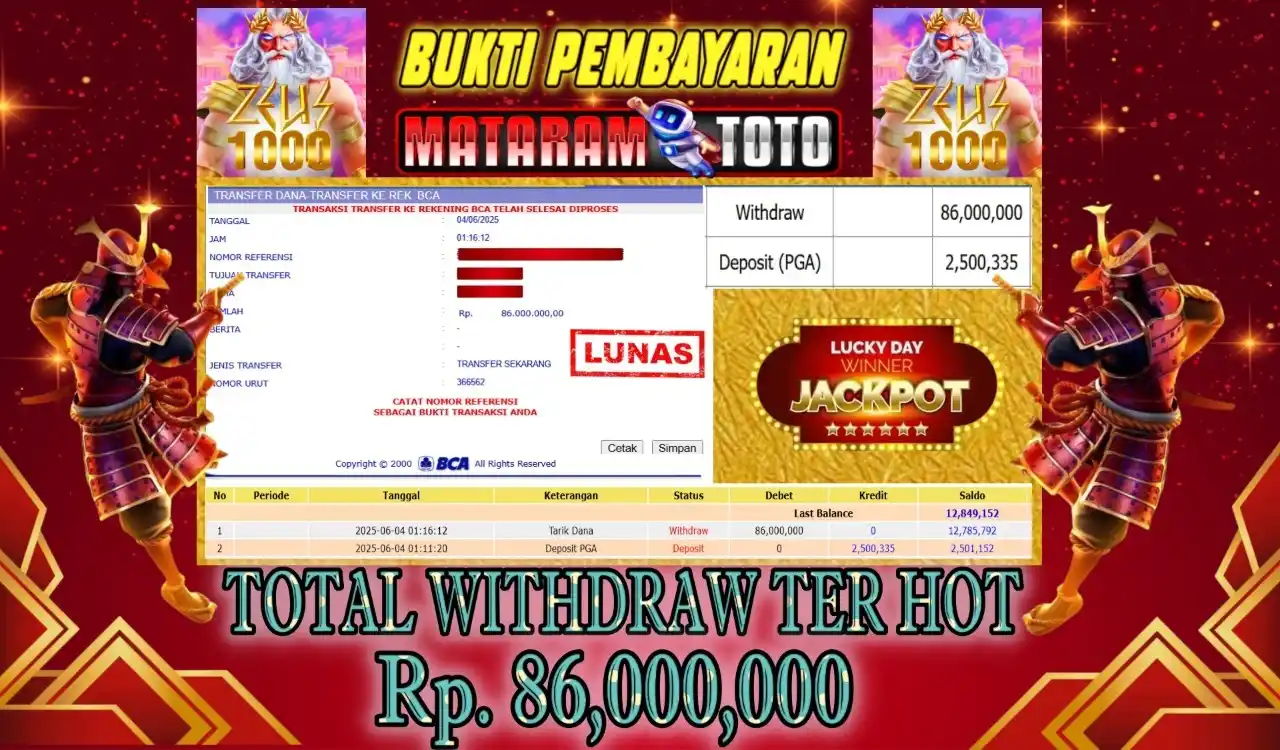Image from ๐๐ฎ๐ค๐ญ๐ข ๐๐ ๐๐๐ญ๐๐ซ๐๐ฆ๐ญ๐จ๐ญ๐จ: Selamat kepada member setia MATARAMTOTO Yang sudah meraih JackPot [ Wi...