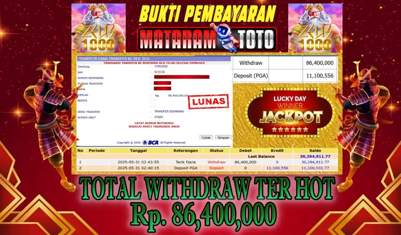 Image from ๐๐ฎ๐ค๐ญ๐ข ๐๐ ๐๐๐ญ๐๐ซ๐๐ฆ๐ญ๐จ๐ญ๐จ: Selamat kepada member setia MATARAMTOTO Yang sudah meraih JackPot [ Wi...
