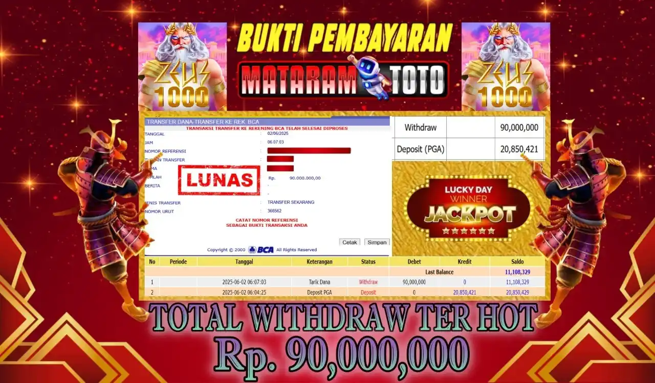 Image from ๐๐ฎ๐ค๐ญ๐ข ๐๐ ๐๐๐ญ๐๐ซ๐๐ฆ๐ญ๐จ๐ญ๐จ: Selamat kepada member setia MATARAMTOTO Yang sudah meraih JackPot [ Wi...