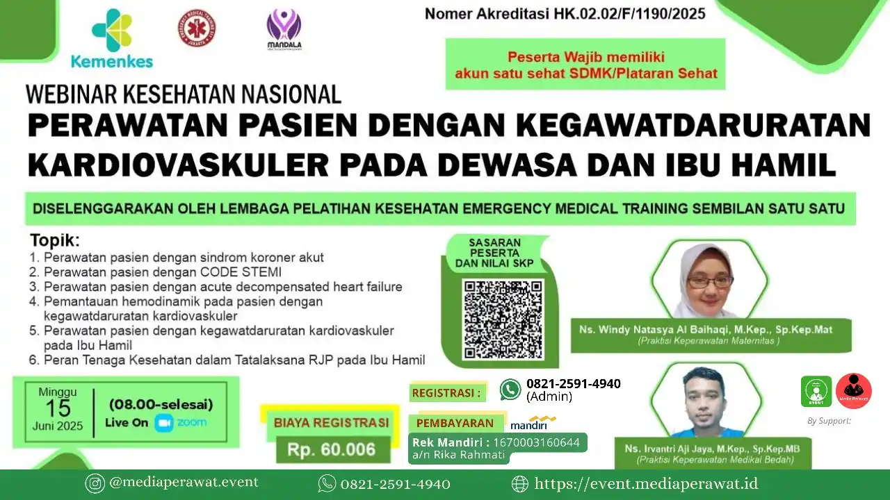Image from WEBINAR & PELATIHAN BER-SKP KEMENKES: Terakhir Besok pagi... 🔥⏳ 🚨 Siap Hadapi Kondisi Gawat Jantung? Ikut...