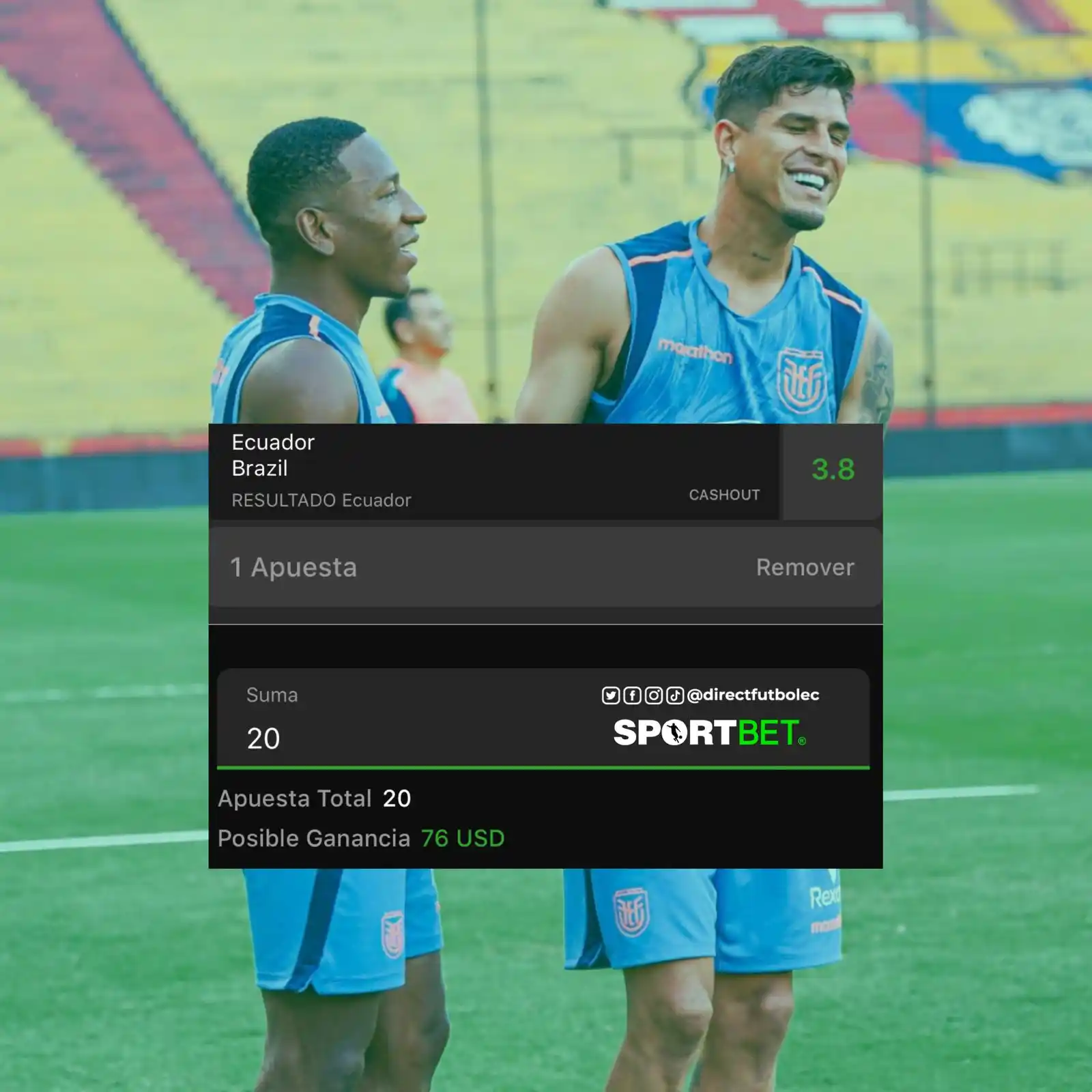 Image from DIRECT FÚTBOL: Toda la fe en 🇪🇨🙏 https://sportbet.ec...