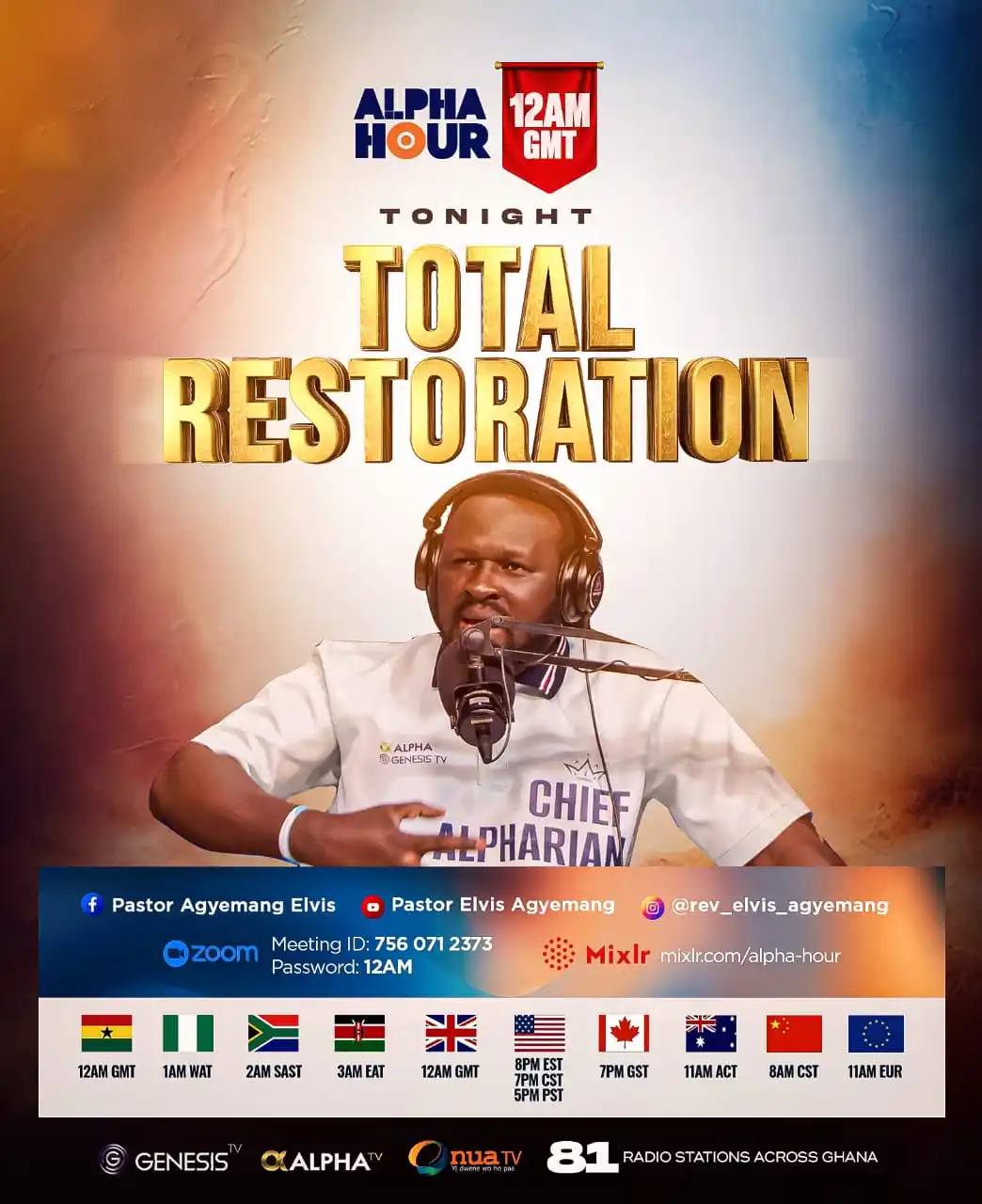 Image from Pastor Elvis Agyemang: Tonight at 12AM GMT, we are placing a divine demand for the restoratio...