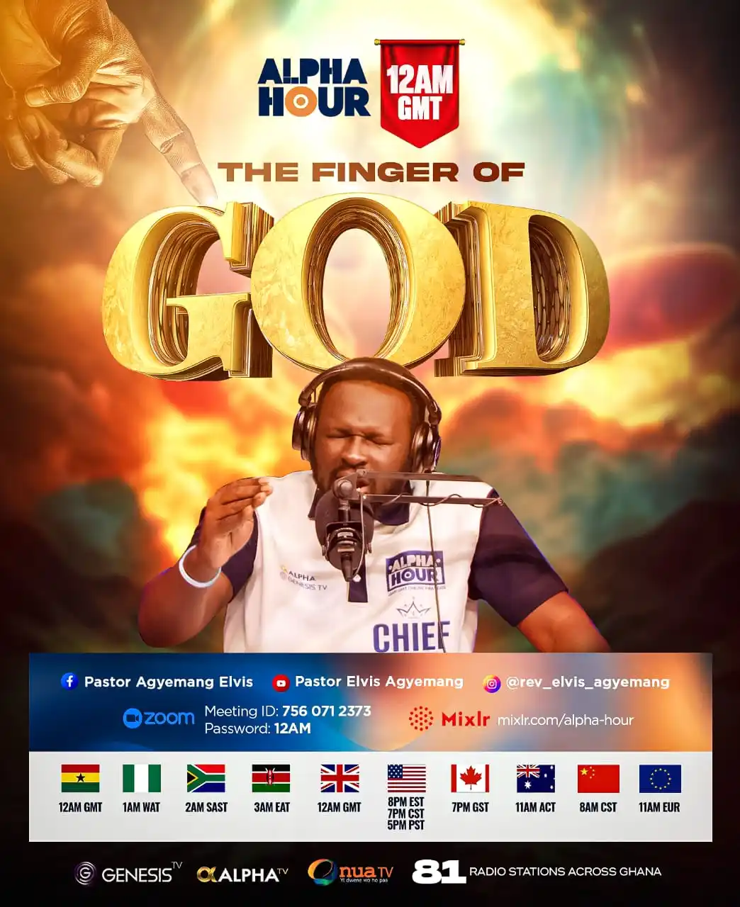 Image from Pastor Elvis Agyemang: Tonight, we are under the mighty move of the Finger of God. Prophecies...