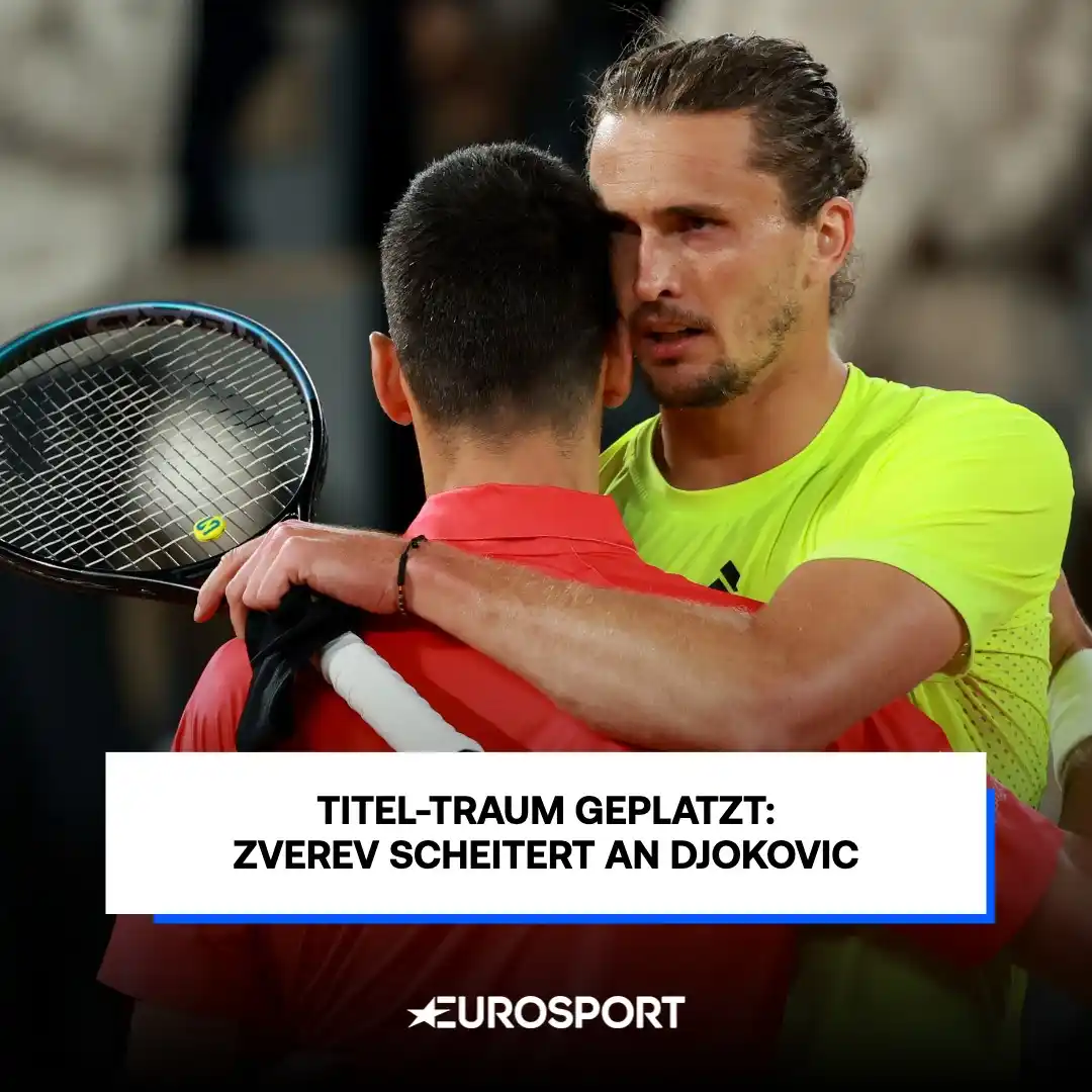 Image from Eurosport Deutschland: Wieder nix! *Djokovic* im Viertelfinale eine Nummer zu groß für *Zvere...