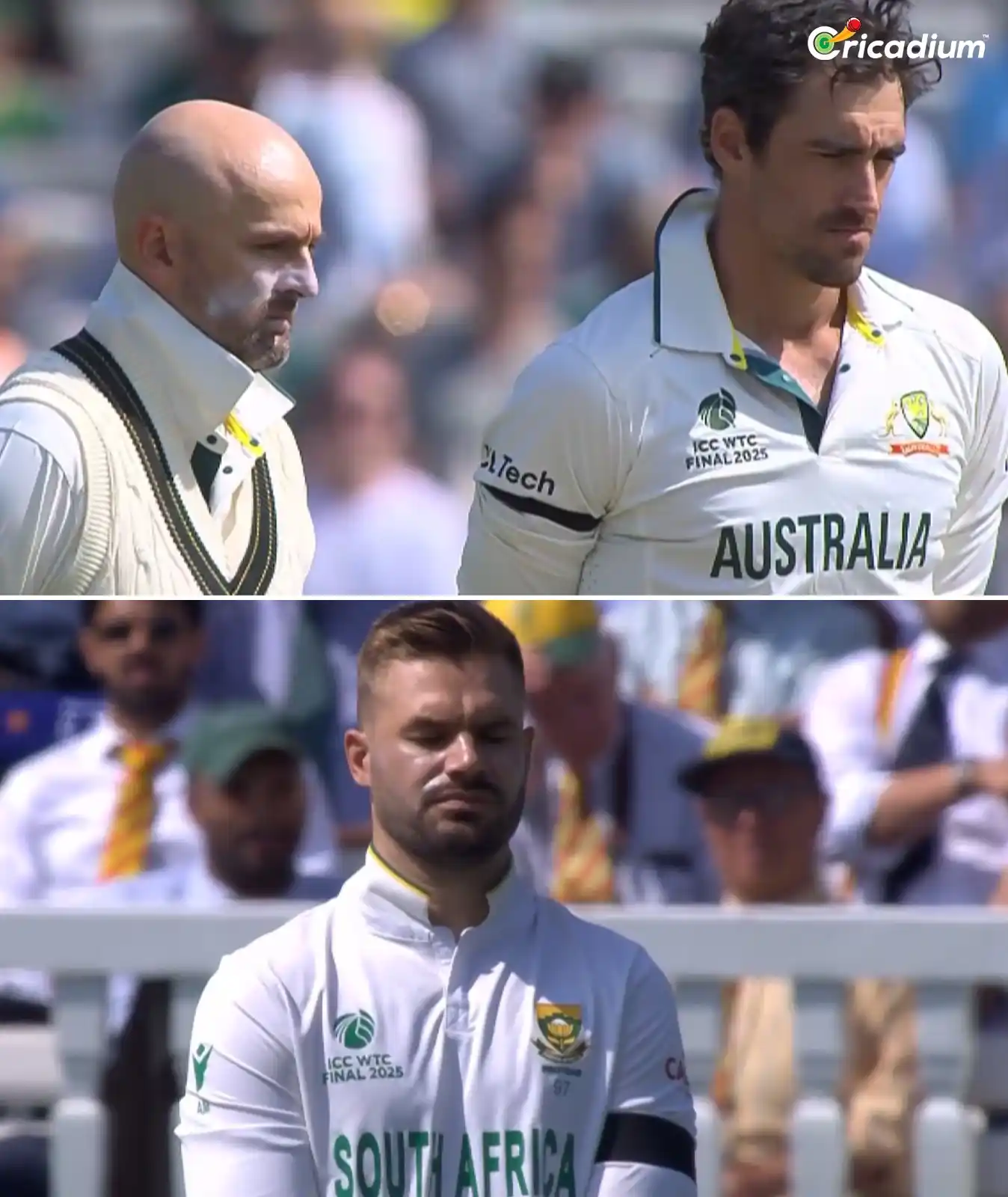 Image from Cricadium🏏: 🕊️ A moment of silence was observed during the WTC Final in memory of...