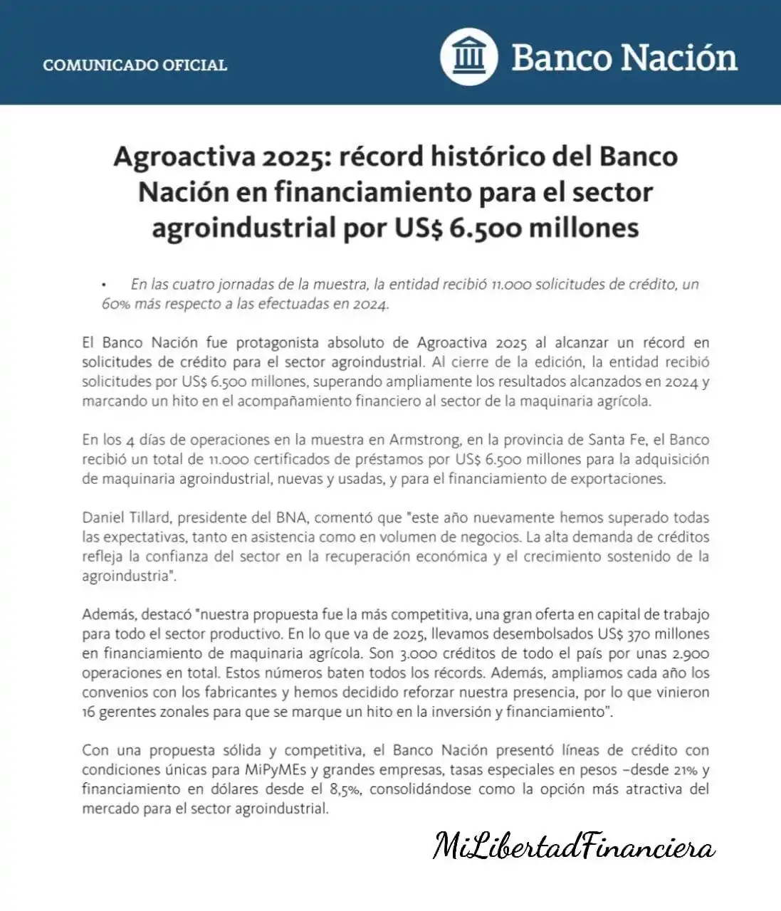 Image from Mi Libertad financiera: 🚨🚨🚨 AGROACTIVA 2025: RÉCORD DEL BANCO NACIÓN EN FINANCIAMIENTO AGRO...