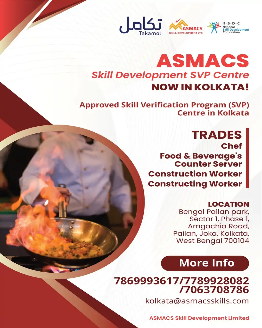 Image from Asmacs Jobs: Big news for Kolkata! 🎉 ASMACS Skill Development SVP Centre is NOW OP...