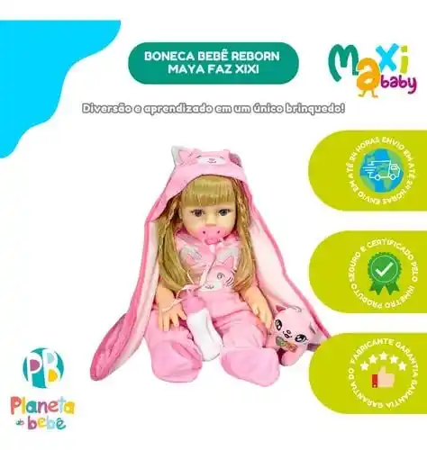 Image from Ofertas Dos Pequenos: Boneca Bebê Reborn Maya Toma Água e Faz Xixi - Lullaby ✅ Preço: R$ 99...