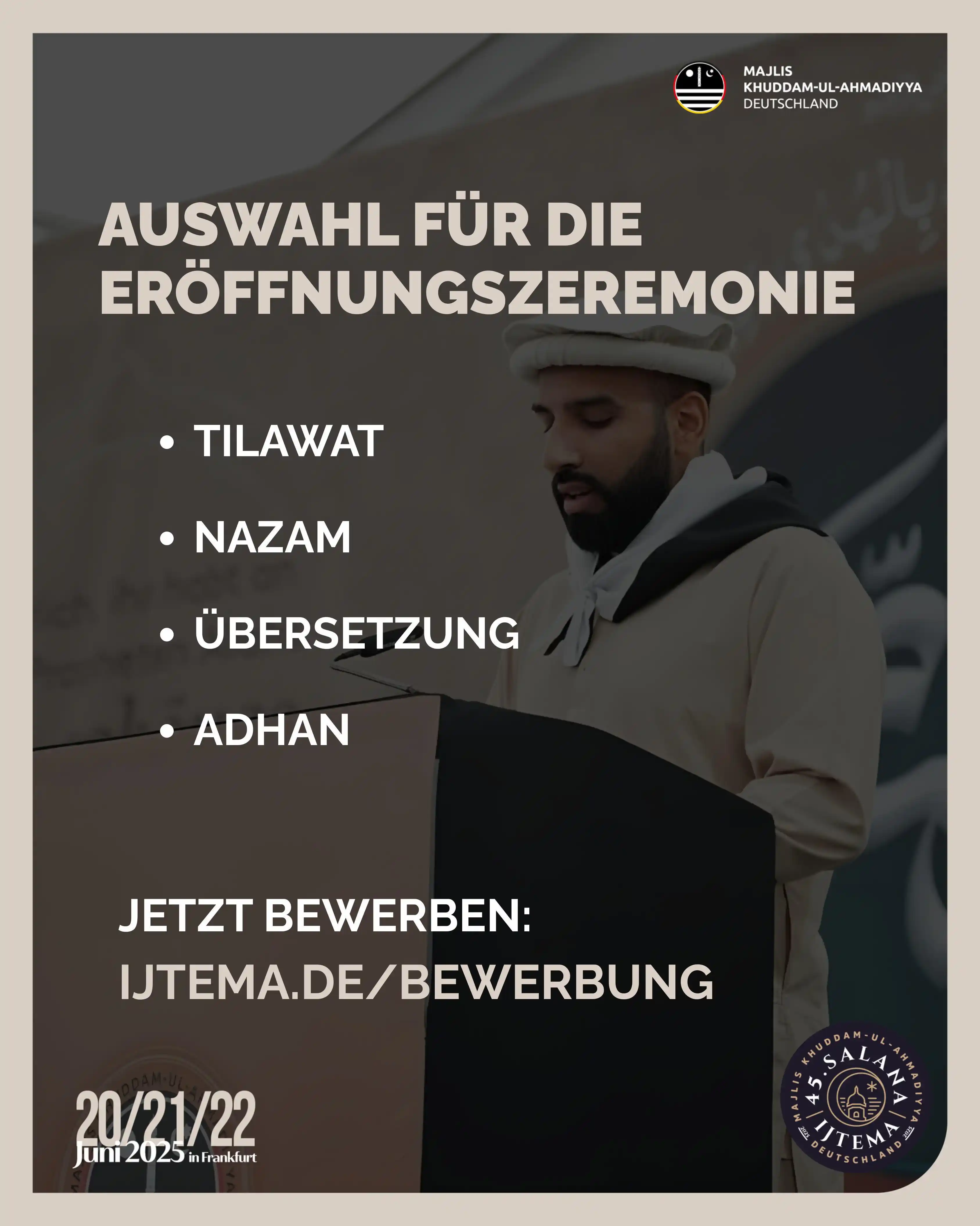 Image from Khuddam News: 🎤 Deine Stimme – dein Moment: Gestalte die Eröffnungszeremonie des Sa...