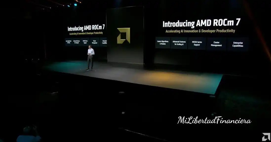 Image from Mi Libertad financiera: ✅EJECUTIVO DE AMD ANUNCIA EL SOFTWARE ROCM 7 PARA CHIPS DE IA - EVENTO...