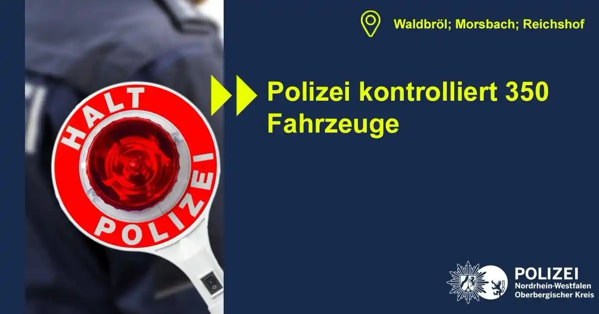 Image from Polizei NRW Oberbergischer Kreis: Etwa 350 Fahrzeuge 🚗🛵 hat die Oberbergische Polizei am Freitag (23. ...