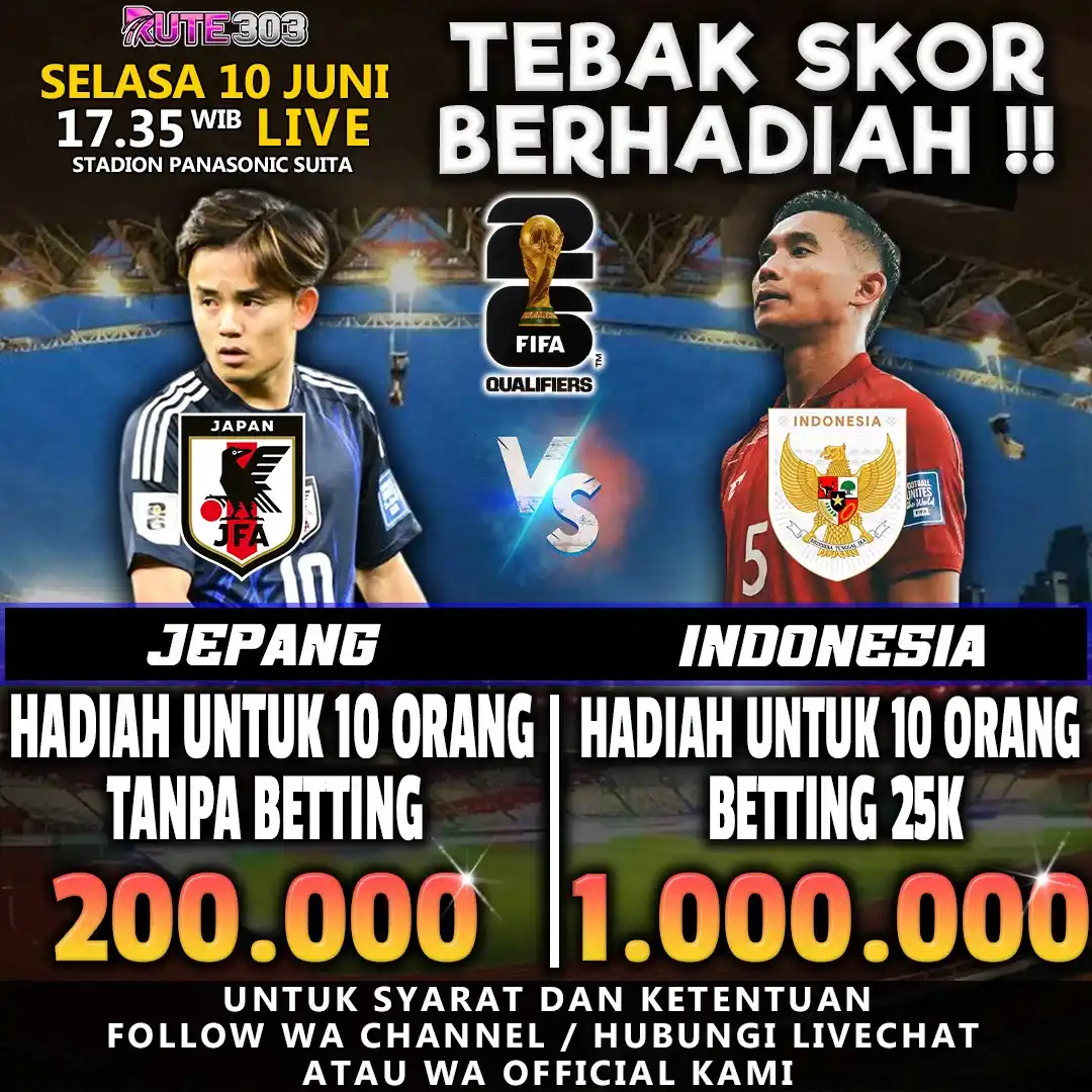 Image from Info Situs Slot Gacor Terpercaya x RUTE303 ⚡: ⚽️ EVENT TEBAK SKOR ⚽️ ⚽️ Jepang vs Indonesia ⚽️ 📌 KICKOFF : 17.35 WI...
