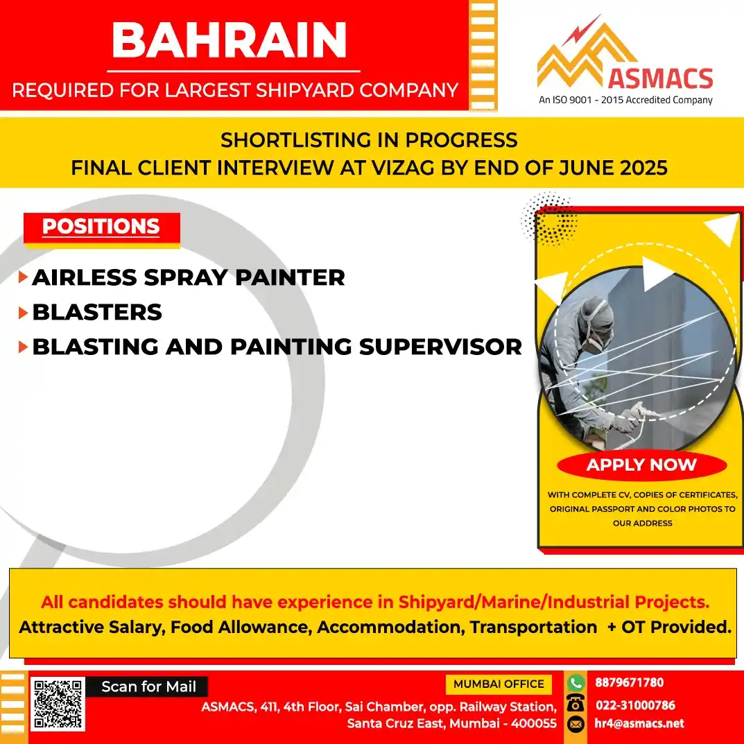 Image from Asmacs Jobs: 🌟Exciting BAHRAIN Opportunities! 🌟 ⚡ Shortlisting in Progress – Do...