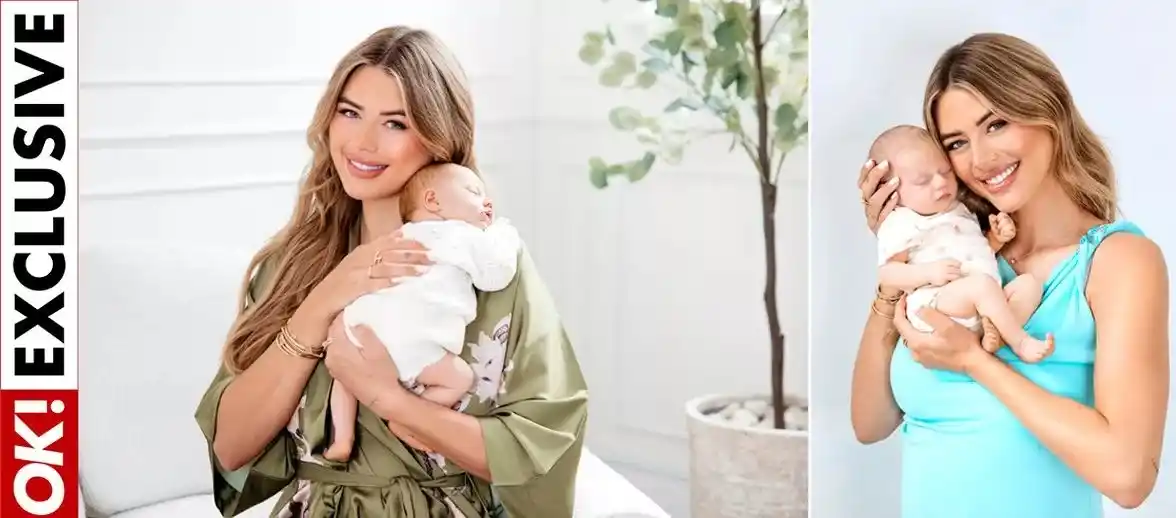 Image from OK! Magazine : *EXCLUSIVE SHOOT* Love Island's Arabella Chi introduces new baby amid ...