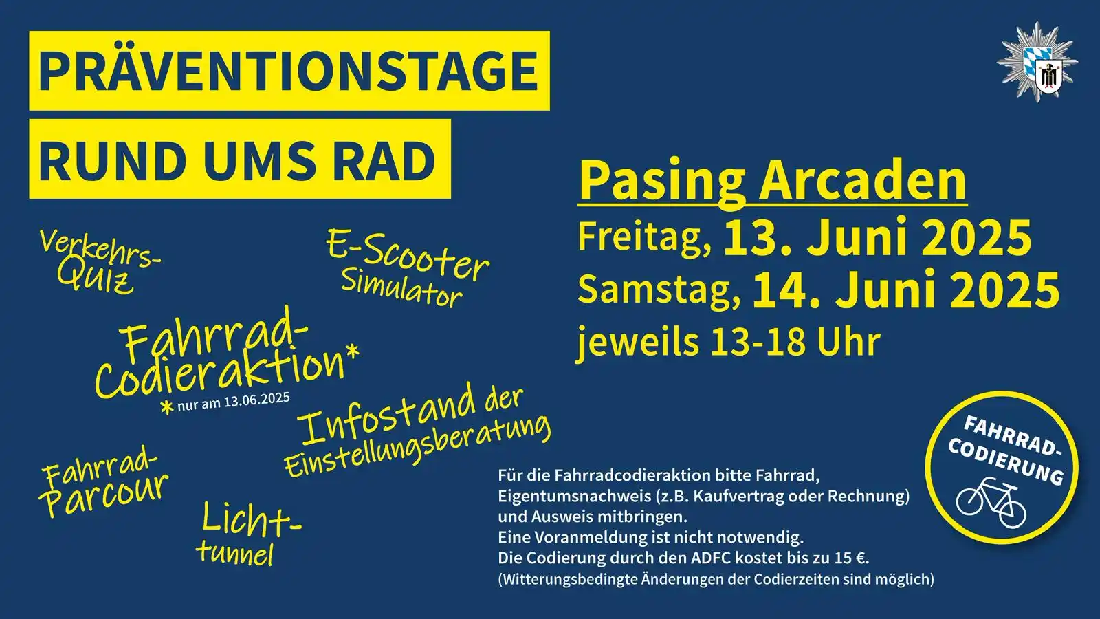 Image from Polizei München: *Fahrrad-Präventionstage - Pasing* Am Wochenende finden unsere Fahrra...
