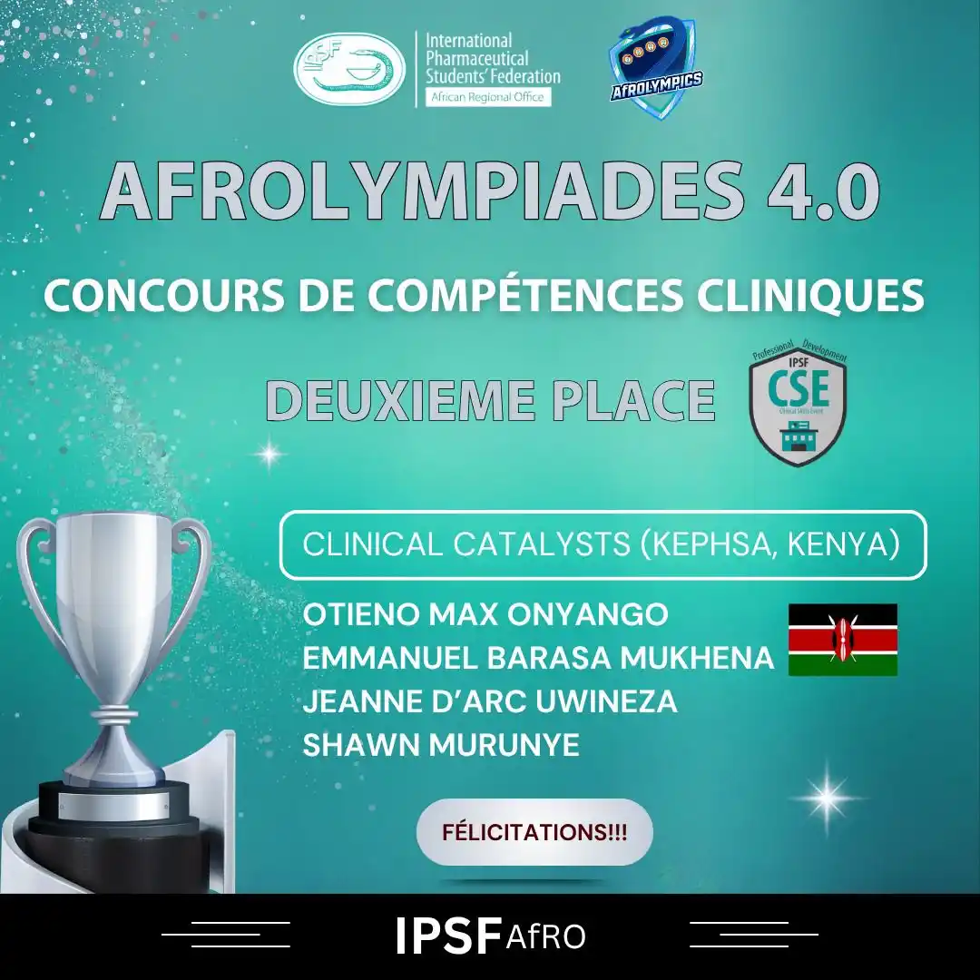 Image from IPSF AfRO: *Félicitations aux gagnants de l'ÉPREUVE DE COMPÉTENCES CLINIQUES AFRO...